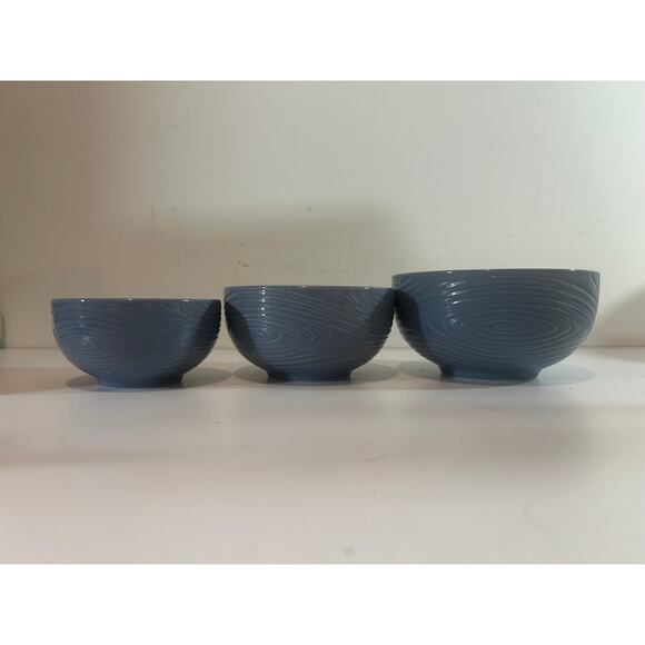 Set of 3 Temp-tations by tara Woodland Blue Serving bowls 16oz 10oz 6oz - Picture 1 of 5